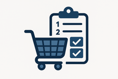 ordering icon in dark blue color