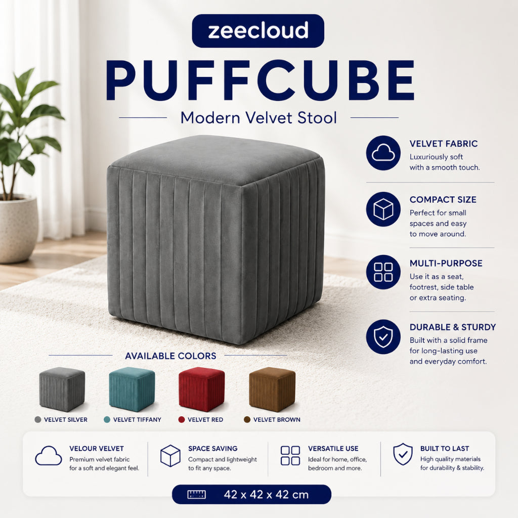 PuffCube Velvet Stool listing image 1