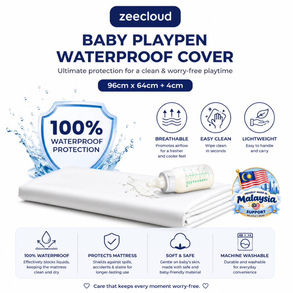 White Playpen Waterproof Cover fitted around a rectangular mattress
